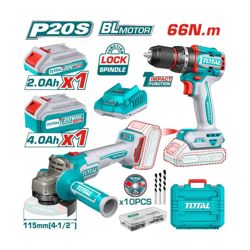 Combo Total — Pulidora + Taladro 20V sin escobillas